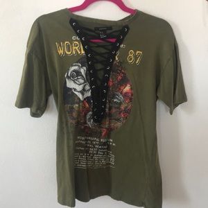 Forever 21 Green Tie Down T-shirt